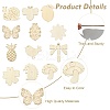 60Pcs 12 Styles Blank Wood Big Pendants WOOD-CJ0002-26-3
