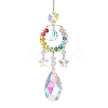Glass with Natural Quartz Crystal Chip Window Hanging Suncatchers HJEW-JM04574-1