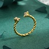 Brass Micro Pave Cubic Zirconia Cuff Rings for Women FS-WG235E9-01-2
