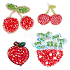 8Pcs 4 Styles Glass Crystal Embroider Thread Iron on/Sew On Patches PATC-PH0001-38-1