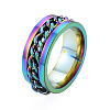 201 Stainless Steel Curb Chain Finger Ring for Women RJEW-N043-30M-1