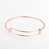 Adjustable Brass Expandable Bangle Making BJEW-R032-RG-1