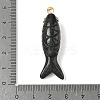 Natural Obsidian Carved Pendants G-P599-08G-01-3