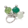 5Pcs 5 Styles Dyed Natural Malaysia Jade Faceted Rondelle Bead Charms PALLOY-JF04898-02-5