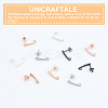 30Pcs 5 Colors 304 Stainless Steel Stud Earring Findings with Loop FIND-UN0001-11-5