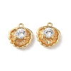 Brass Micro Pave Cubic Zirconia Shell Shape Charms KK-Z136-56G-01-1