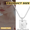 1Pc Stainless Steel Letter Rectangle Pendant Necklaces NJEW-LP0001-34X-P-2