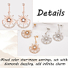 3 Pairs 3 Colors Crystal Rhinestone Sun with Moon Dangle Stud Earrings EJEW-AN0001-72-3