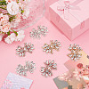 6Pcs 3 Colors Alloy with Glass Rhinestone Bowknot AJEW-NB0006-23-4