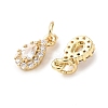 Brass Micro Pave Cubic Zirconia Charms RB-I077-15G-RS-2