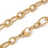 Unisex 304 Stainless Steel Textured Cable Chain Necklaces STAS-L127-01G-2