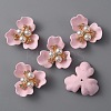 Opaque Resin Imitation Pearl & Crystal Glass Rhinestone Cabochons RESI-WH0035-26C-1
