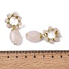 Natural Rose Quartz Dangle Stud Earrings EJEW-G454-01G-05-5