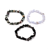 Natural Mixed Stone Chip Beaded Stretch Bracelets for Girl Women BJEW-JB06647-1