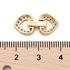Brass Micro Pave Clear Cubic Zirconia Fold Over Clasps KK-C075-11G-3
