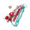 Handmade Woven Woolen Yarn Cherry Pendant Decorations HJEW-JM04267-3