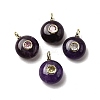 Natural Amethyst Flat Round Pendants G-H318-01G-A-05-1