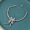 Bowknot Brass Micro Pave Cubic Zirconia Link Chain Bracelets for Women BJEW-A279-01P-2