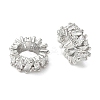 Brass Micro Pave Cubic Zirconia Rondelle European Beads KK-A254-08P-1