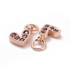 Brass Micro Pave Cubic Zirconia Charms RB-I078-66RG-01-NR-3