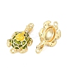 Brass Micro Pave Clear Cubic Zirconia Tortoise Connector Charms KK-F931-05G-2