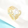 Brass Micro Pave Cubic Zirconia Finger Rings for Women RJEW-D340-02G-10-1