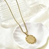 201 Stainless Steel Oval with Virgin Pendant Box Chain Necklaces NJEW-H055-08G-3