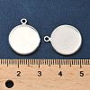 Flat Round Brass Pendant Cabochon Settings KK-K414-14F-S-3