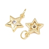 Brass Micro Pave Cubic Zirconia Charms KK-Z146-24G-2