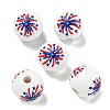 Printed Wood European Beads WOOD-G022-17B-1