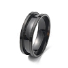 Titanium Steel Grooved Finger Ring RJEW-WH0004-32G-EB-1