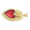 Brass Cubic Zirconia & Enamel Pendants KK-L253-24G-03-2