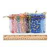 50Pcs 10 Colors Gold Stamping Moon & Star Organza Drawstring Gift Storage Bags ABAG-FS0001-11-5