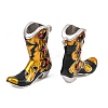 304 Stainless Steel Enamel with Rhinestone Pendants STAS-Z202-06P-01-2