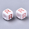 Opaque White Acrylic Beads SACR-R252-02R-2