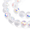 Transparent Electroplate Glass Beads Strands EGLA-TAC0006-05D-3