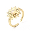 Brass Resin Cuff Rings for Women RJEW-K312-06G-4