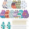 DIY 11Pairs Flower Pattern PU Leather Earring Making Kits DIY-FH0002-40-1