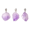 3Pcs Natural Amethyst Pendants G-FS0001-01-1