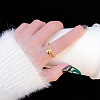 Simple Style Brass Micro Pave Clear Cubic Zirconia Cuff Rings for Women FS-WGDCF78-01-4