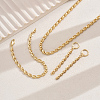 Brass Chain Bracelets & Earrings & Necklaces Sets for Everyday Women's Fashion Accessories FY4215-1