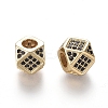 Brass Micro Pave Cubic Zirconia Beads ZIRC-L088-01A-G-2