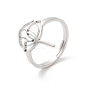 Non-Tarnish 304 Stainless Steel Hollow Lotus Adjustable Ring RJEW-L107-021P-1
