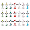 21Pcs 7 Colors Electroplate Glass Bead Pendants PALLOY-FH00162-1