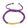 Polyester Cord Braided Bead Bracelets for Women BJEW-L698-01G-11-4