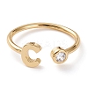 Brass Micro Pave Clear Cubic Zirconia Cuff Rings RJEW-Z005-C-G-1