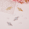 4 Sets 2 Colors Rack Plating Flower Brass Pave Clear Cubic Zirconia Fold Over Clasps KK-FH0006-91-4