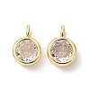 Brass Micro Pave Clear Cubic Zirconia Pendants X-KK-K360-13G-1