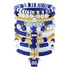 1 Set Handmade Polymer Clay Heishi Beads Stretch Bracelets Set BJEW-SZ0002-67A-04-1