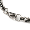Two Tone 201 Stainless Steel Byzantine Chain Bracelet BJEW-B078-48BP-3